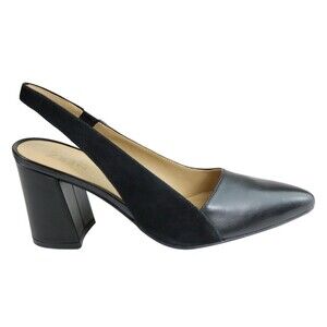 Naturalizer Womens Hannie Leather N5 Contour Heel Pump Slingback Black Sz 8.5